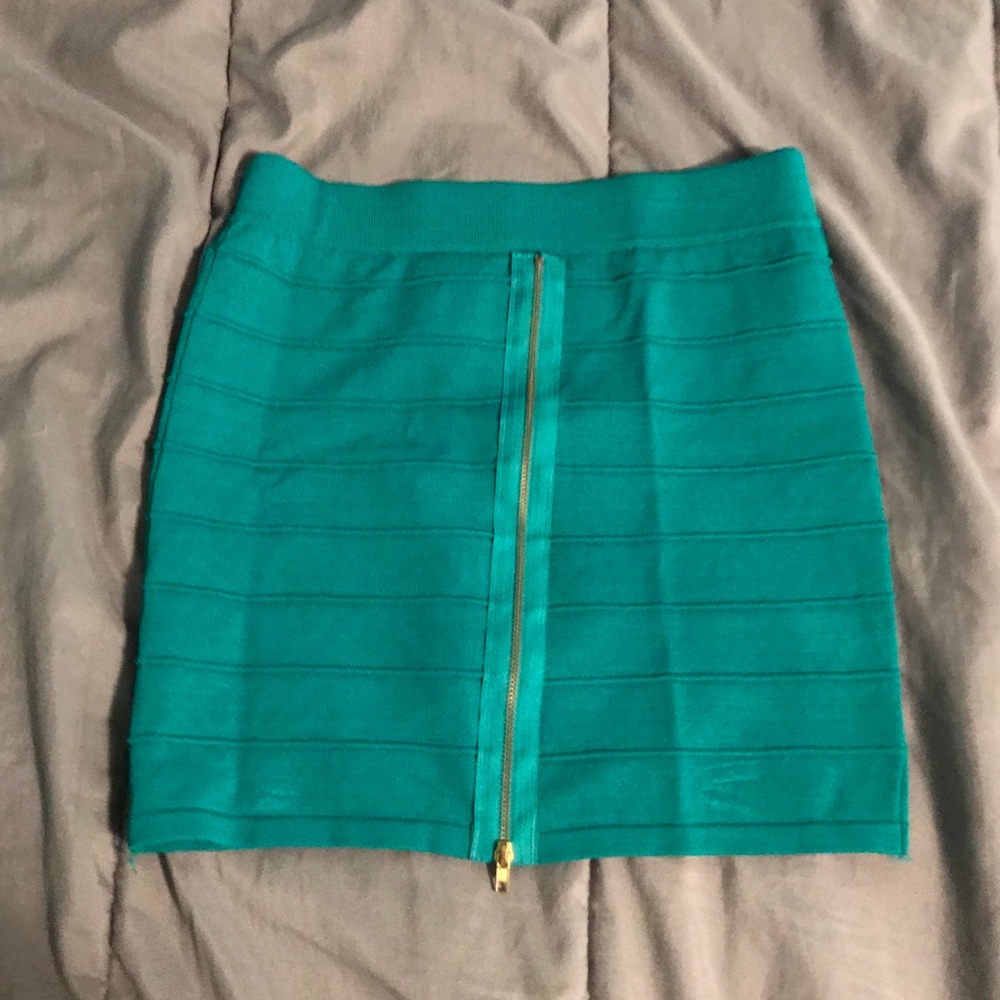 Teal Bandage Zipper Skirt 🟣
